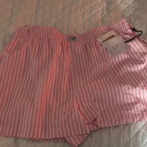 Women's Pink Striped Shorts